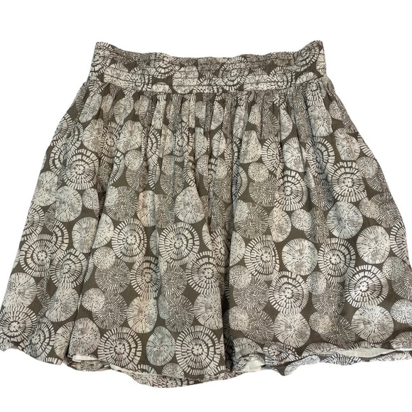 Banana republic cotton lined casual skirt. Sweet summer print in brown and white - Picture 1 of 4